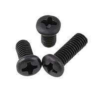 NDKSZHEQ Tornillos de cabeza redonda Phillips negros M1, 2, 4, 6, 7 y M2, 5 for máquinas electrónicas y pernos.(M2.5x8-50pcs)