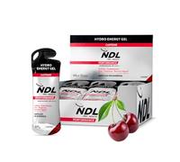 NDL Pro-Health Hydro energy gel | Gel energético para deportistas con carbohidratos y sales minerales | Bajo en azúcar y con cafeína | Aporte energético inmediato | Apertura fácil | CHERRY | 12x60G