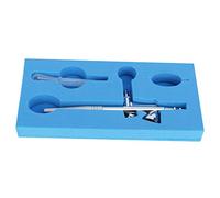 NDNCZDHC Juego de aerógrafo, olla superior de 2 ml, 15-50 PSI, recta de una sola acción G-136, mini pistola de pintura en aerosol para maquillaje artístico de cerámica (0,3 mm)