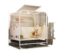 Ndoor - Jaula de conejo grande con ruedas con protección de orina y bandeja extraíble para conejos, chinchilla, ardilla hábitat blanco y negro, 71 cm (blanco)