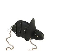 NDSJAIE Bolso de hombro con remaches Bolso de hombro tipo bandolera piel sintética con forma dinosaurio y cadena remaches, Mini bolso mano for la compra Ideal para ir al trabajo(Black)