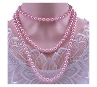 NDSJAIE collar perlas Collar de perlas imitación vidrio 1,5 m y 8 mm for mujer, con nudo simple, cadena larga multicapa for suéter, accesorios ropa(Color 09)