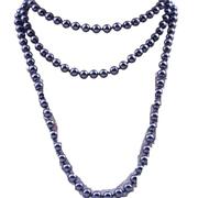 NDSJAIE collar perlas Collar de perlas imitación vidrio 1,5 m y 8 mm for mujer, con nudo simple, cadena larga multicapa for suéter, accesorios ropa(Color 02)