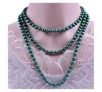 NDSJAIE collar perlas Collar de perlas imitación vidrio 1,5 m y 8 mm for mujer, con nudo simple, cadena larga multicapa for suéter, accesorios ropa(Color 07)