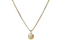 NDSJAIE collar perlas Elegante collar con colgante de perla imitación redonda for mujer, color plata/oro, for uso diario, joyería boda(Color01)