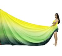 NDSJAIE Columpio Yoga Aereo Hamaca aérea for Yoga, 5x2,8 M, gradiente de Color, Eslinga antigravedad, Tela tensión Lateral(Yellow Green)