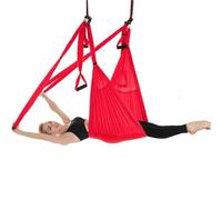 NDSJAIE Columpio Yoga Aereo Hamaca aérea for Yoga antigravedad, Dispositivo de inversión Columpio, cinturón Colgante for Ejercicios Modelado del Cuerpo en Interiores y Exteriores(Red)