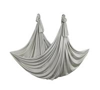 NDSJAIE Columpio Yoga Aereo Hamaca aérea for Yoga, Columpio, Tela Trapecio, Equipo aéreo, inversiones de Seda, flexibilidad, Fuerza Central, Culturismo(Sliver Fabric)