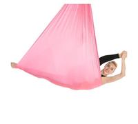 NDSJAIE Columpio Yoga Aereo Hamaca aérea for Yoga, Conjunto de Fitness, Pilates, Tela Seda, Columpio for, 5, Yardas(Pink)