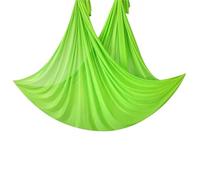 NDSJAIE Columpio Yoga Aereo Hamaca de Tela Individual for Yoga 5 Metros, Color Puro, Uso doméstico, Tejido poliéster, Estudio, aéreo Colgante(Green)