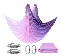 NDSJAIE Columpio Yoga Aereo Juego Completo de Hamaca aérea for Yoga 5 Metros for Tela Suave y Agradable a la Piel antigravedad(Purple Light)