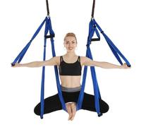 NDSJAIE Columpio Yoga Aereo Juego de hamacas aéreas for Yoga, Columpio Ultra Fuerte for Ejercicios Colgantes inversión aéreo con 2 Correas extensión(Blue)
