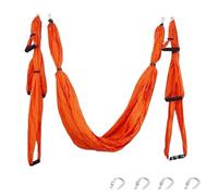 NDSJAIE Columpio Yoga Aereo Juego de hamacas aéreas for Yoga, Pilates, Hamaca, Correa Gimnasio, Vuelo y balanceo, Dispositivo tracción aérea, Equipo Fitness for el hogar(Orange)