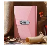 NDSJAIE Diario con Candado Libreta A5 con candado, notas, estudiante, chica, privacidad, contraseña secreta, 240 páginas, manual, agenda de oficina, planificador, papelería escolar(Pink)