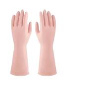 NDSJAIE guantes de limpieza Guantes de goma terciopelo coloridos for mujer, látex, for lavar platos, duraderos, color sólido para limpieza del hogar(Pink,S)