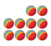 NDSJAIE Pelotas Golf 10x Bolas de Espuma Entrenamiento Swing Golf práctica en Interiores Esponja arcoíris Pelota Suave Flexible Accesorio Ayuda(Red-10pcs)