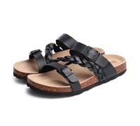 NDSJAIE Sandalias para mujer Sandalias con plantilla de corcho for mujer, soporte for el arco, sin cordones y hebilla ajustable for tiempo libre Para caminar(Black,40)