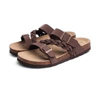 NDSJAIE Sandalias para mujer Sandalias con plantilla de corcho for mujer, soporte for el arco, sin cordones y hebilla ajustable for tiempo libre Para caminar(Brown,37)
