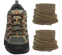 NDTEZUGT Cordones redondos originales de 13/64 pulgadas para botas, cordones de repuesto para zapatos de senderismo Merrell, Negro-Amarillo, 54''/140cm