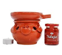 Nduja calabresa con Calentador de Terracota en Forma de Cerdito | Hecho a Mano por Artesanos Calabreses | Auténtica Cocina Calabresa Apto para Alimentos | Delizie Vaticane di Tropea