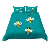 NDXRWDZR Funda Nordica Cama 150 Abeja Verde Colchas Cama 150 para Niños Adultos con Cremallera Suave Transpirable Microfibra Fundas Nordicas 240x220 cm + 2 Fundas de Almohada 50x80 cm