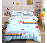 NDXRWDZR Funda Nordica Cama 150 Arcoiris Colchas Cama 150 para Niños Adultos con Cremallera Suave Transpirable Microfibra Fundas Nordicas 240x220 cm + 2 Fundas de Almohada 50x80 cm