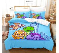 NDXRWDZR Funda Nordica Cama 150 Dinosaurio Azul Colchas Cama 150 para Niños Adultos con Cremallera Suave Transpirable Microfibra Fundas Nordicas 240x220 cm + 2 Fundas de Almohada 50x80 cm