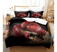 NDXRWDZR Funda Nordica Cama 150 Guantes De Boxeo Rojos Colchas Cama 150 para Niños Adultos con Cremallera Suave Transpirable Microfibra Fundas Nordicas 240x220 cm + 2 Fundas de Almohada 50x80 cm