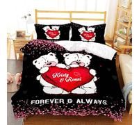 NDXRWDZR Funda Nordica Cama 150 Osito Adorable Colchas Cama 150 para Niños Adultos con Cremallera Suave Transpirable Microfibra Fundas Nordicas 240x220 cm + 2 Fundas de Almohada 50x80 cm