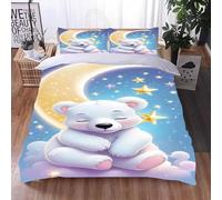 NDXRWDZR Funda Nordica Cama 150 Oso Adorable Colchas Cama 150 para Niños Adultos con Cremallera Suave Transpirable Microfibra Fundas Nordicas 240x220 cm + 2 Fundas de Almohada 50x80 cm