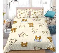 NDXRWDZR Funda Nordica Cama 150 Oso Colchas Cama 150 para Niños Adultos con Cremallera Suave Transpirable Microfibra Fundas Nordicas 240x220 cm + 2 Fundas de Almohada 50x80 cm