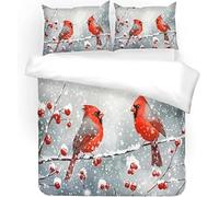 NDXRWDZR Funda Nordica Cama 150 PáJaro Rojo Colchas Cama 150 para Niños Adultos con Cremallera Suave Transpirable Microfibra Fundas Nordicas 240x220 cm + 2 Fundas de Almohada 50x80 cm