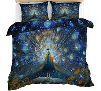 NDXRWDZR Funda Nordica Cama 150 Pavo Real Azul Colchas Cama 150 para Niños Adultos con Cremallera Suave Transpirable Microfibra Fundas Nordicas 240x220 cm + 2 Fundas de Almohada 50x80 cm