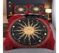 NDXRWDZR Funda Nordica Cama 150 Sol Rojo Colchas Cama 150 para Niños Adultos con Cremallera Suave Transpirable Microfibra Fundas Nordicas 240x220 cm + 2 Fundas de Almohada 50x80 cm