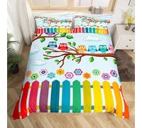 NDXRWDZR Funda Nordica Cama 90 BúHo Colorido Edredón Cama 90 para Niñas Niños con Cremallera Suave Transpirable Microfibra Fundas Nordicas 150x220 cm + 2 Fundas de Almohada 50x80 cm