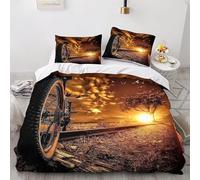 NDXRWDZR Funda Nordica Cama 90 Infantiles Bicicleta De MontañA Edredón Cama 90 para Niñas Niños con Cremallera Suave Transpirable Microfibra Fundas Nordicas 150x220 cm + 2 Fundas de Almohada 50x80 cm