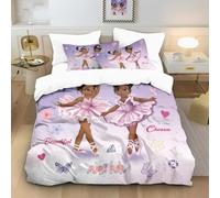 NDXRWDZR Funda Nordica Cama 90 Infantiles Chica Bailarina Edredón Cama 90 para Niñas Niños con Cremallera Suave Transpirable Microfibra Fundas Nordicas 150x220 cm + 2 Fundas Almohada 50x80 cm