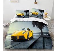 NDXRWDZR Funda Nordica Cama 90 Infantiles Coche Edredón Cama 90 para Niñas Niños con Cremallera Suave Transpirable Microfibra Fundas Nordicas 150x220 cm + 2 Fundas Almohada 50x80 cm
