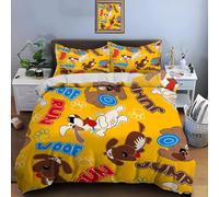 NDXRWDZR Funda Nordica Cama 90 Infantiles Perro Dibujos Animados Edredón Cama 90 para Niñas Niños con Cremallera Suave Transpirable Microfibra Fundas Nordicas 150x220 cm + 2 Fundas Almohada 50x80 cm