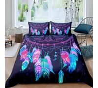 NDXRWDZR Fundas Nordicas Cama 105 AtrapasueñOs Ropa de Cama para Niñas Niños con Cremallera Suave Transpirable Microfibra Fundas Nordicas 180x220 cm + 2 Fundas de Almohada 50x80 cm