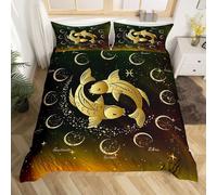 NDXRWDZR Fundas Nordicas Cama 135 Piscis Ropa de Cama para Niños Adultos con Cremallera Suave Transpirable Microfibra Fundas Nordicas 220x220 cm + 2 Fundas de Almohada 50x80 cm