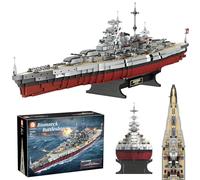 NDZUI Bloques de construcción de acorazado de batalla, serie militar, juguete de barco MOC WWII, modelo de buque de guerra militar, regalo para niños y hombres a partir de 14 años de decoración