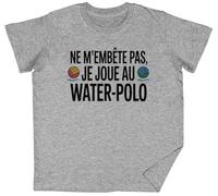 Ne M’embête Pas Je Joue Au Water-Polo Grey Kids Unisex T-Shirt tee