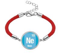 Ne Neon Checal Element Science Lucky - Pulsera de cuerda roja hecha a mano