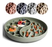 ne&no® Comedero antienredos para perros y gatos I Slow Feeder I Esterilla para perros con ventosa grande I Estera para lamer gato para comida húmeda y comida seca (saga verde)
