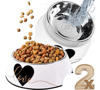 ne&no® Juego de 2 comederos para perros pequeños, gatos o cachorros [diseño único de NE&NO] Comedero para perro antideslizante | Comedero para perros (tamaño: S/170 ml) bebedero gato | cuenco de agua