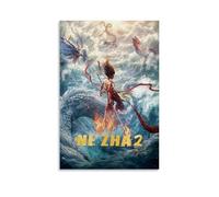 Ne Zha NeZha Humor Animación Fantasía Aventura Acción Película Póster Arte Pared Lienzo Estético Póster Vintage Música Y Películas Pintura Decorativa para Sala de Estar Dormitorio 60 x 90 cm