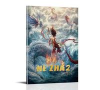 Ne Zha NeZha - Póster de película de acción de animación humorística de fantasía y aventura, arte de pared, lienzo estético, póster de música vintage y películas, pintura decorativa para sala de estar