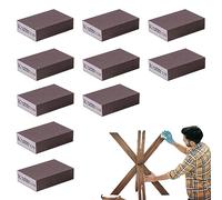 Neamou Bloque de Lijado,Bloque de Lijado de Ladrillos de esponjas - Bloque de Papel de Lija de 10 Piezas, Esponja de Lijado Lavable para Paneles de Yeso, Metal, Muebles y Manualidades
