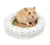 Neamou Cama de erizo, redonda, universal, natural, transpirable, alfombrilla de paja para hámster, para jaulas de erizo, ardilla, chinchillas, jugar, descansar y dormir